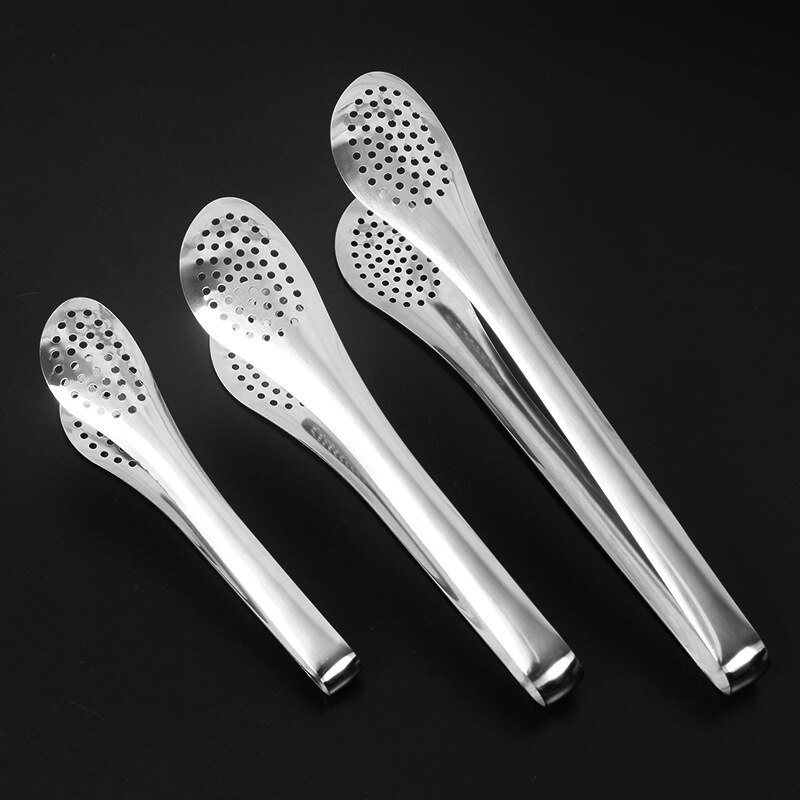 Kitchen Dining Bar Tools Stainless Steel Kitchen Tongs BBQ Steak Clip Salad Bread Cooking Serving Tongs Restaurant Food Folder: 14 Inch