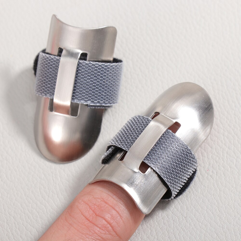 2PCS Finger Protector Adjustable Convenient Stainless Steel Finger Guard Kitchen Accessory for Cutting Dicing Peeling Skinning
