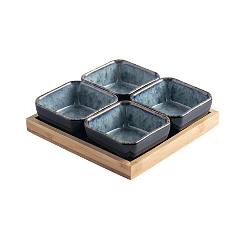 Fruit snack plate, ceramic pot restaurant side dish dipping saucer, dried fruit plate, divided snack plate: D3