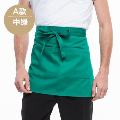 Delantal de Chef medio para restaurante, novedad de verano de , delantal de trabajo para cajero, Catering, uniformes de cocinero,: middle green
