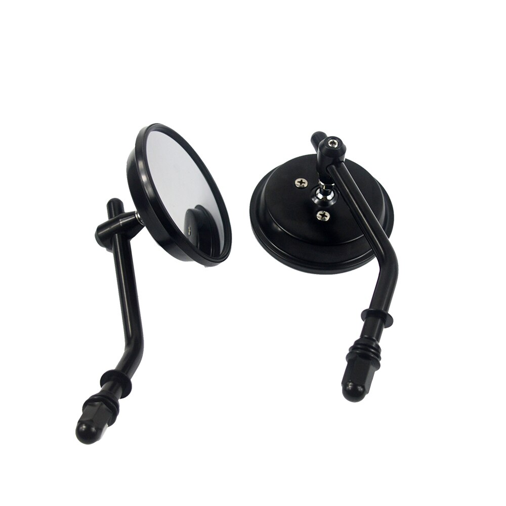 Rétroviseur rond noir/Chrome de moto, pour Harley Sportster 883 1200 Iron 883 Softail Dyna: Black