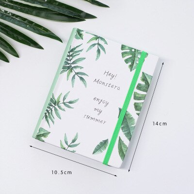 A6 b6 plante innbundet notatbok til skolen 128 ark dagbok dagsorden daglig planlegger fargede notatbøker vakker håndbok tidsskrift: D