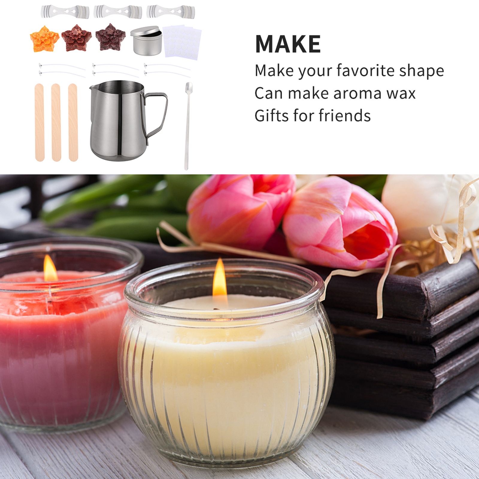 1 Set Soy Candle Making Supplies DIY Make Your Own Scented Candle Set
