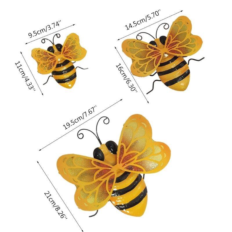 50LB Metal Bee Wall Decor Art 3D Wall Hanging Sculpture Statue Garden Patio Decor