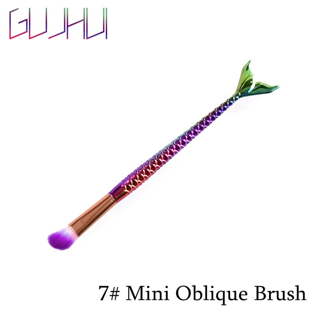 1PC beauté maquillage trousse à outils sirène queue de poisson pinceaux de maquillage Pro fard à paupières visage Contour fond de teint correcteur Blush brosse cosmétique: m07 Mini Oblique Bru