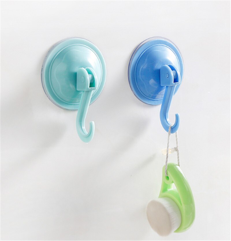 Ventouses murales en plastique, couleur unie, , porte autocollante, fenêtre, crochets de cuisine, cintre de salle de bains, 1 pièce