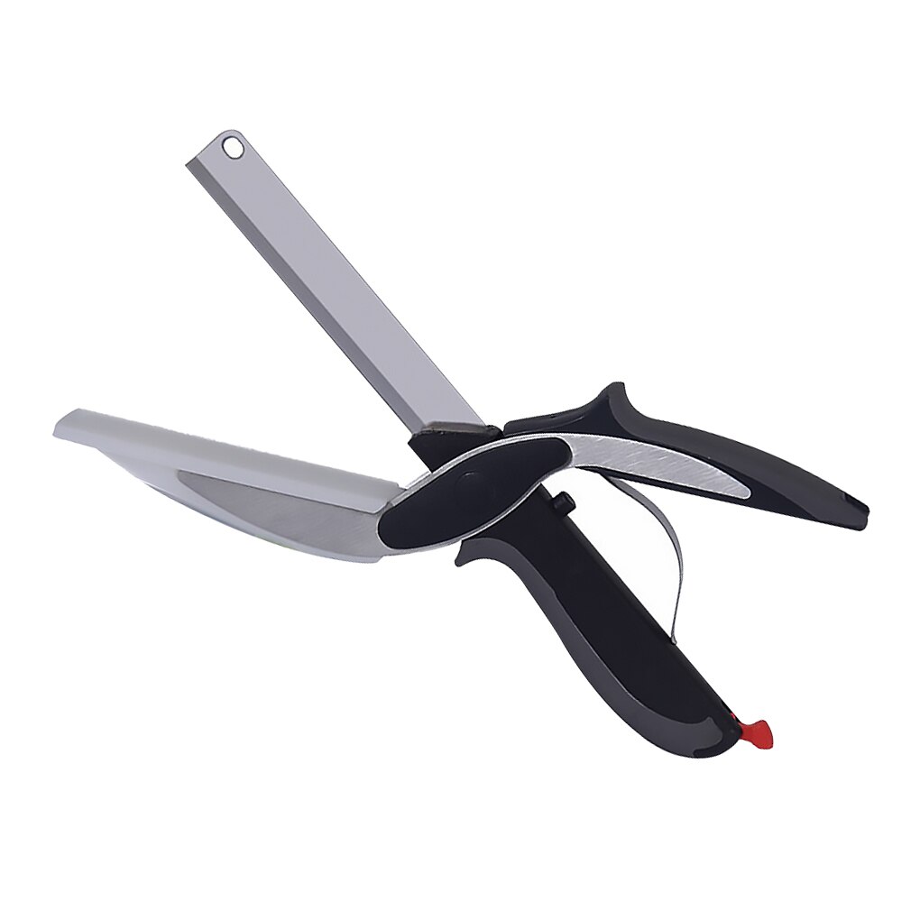 Stainless Steel Kitchen Scissors 2 in 1 Board Chopper Clever Fruit Vegetable Multifunctional