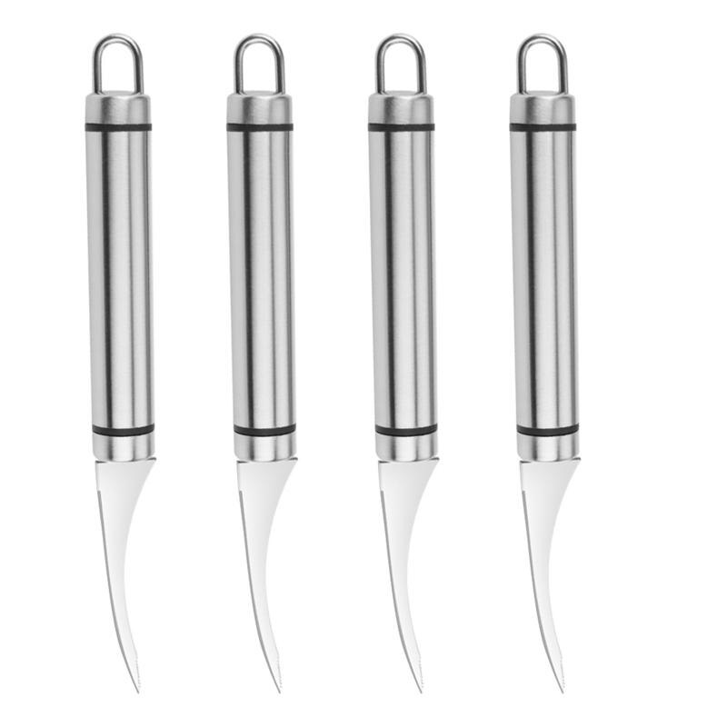 4Pcs Stainless Steel Shrimp Line Removal Tools Lobster Cleaning Peeler Shrimp Cutting Pry open Oysters Shellfish Seafood Tools: Default Title