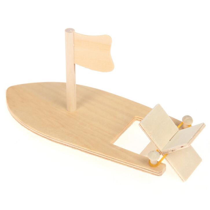 2Pcs Lot Wooden Puzzles For Kids Sailboats Painted White Models Children's Coloring DIY Boats Handmade Material BS81