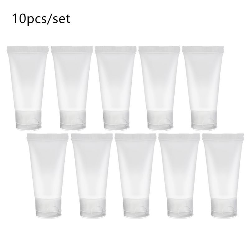 10Pcs/Set Protable Mini PVC Toothpaste Face Cream Lotion Refillable Washable Soft Tube Tube Cosmetic Empty Container Bottle: 1set