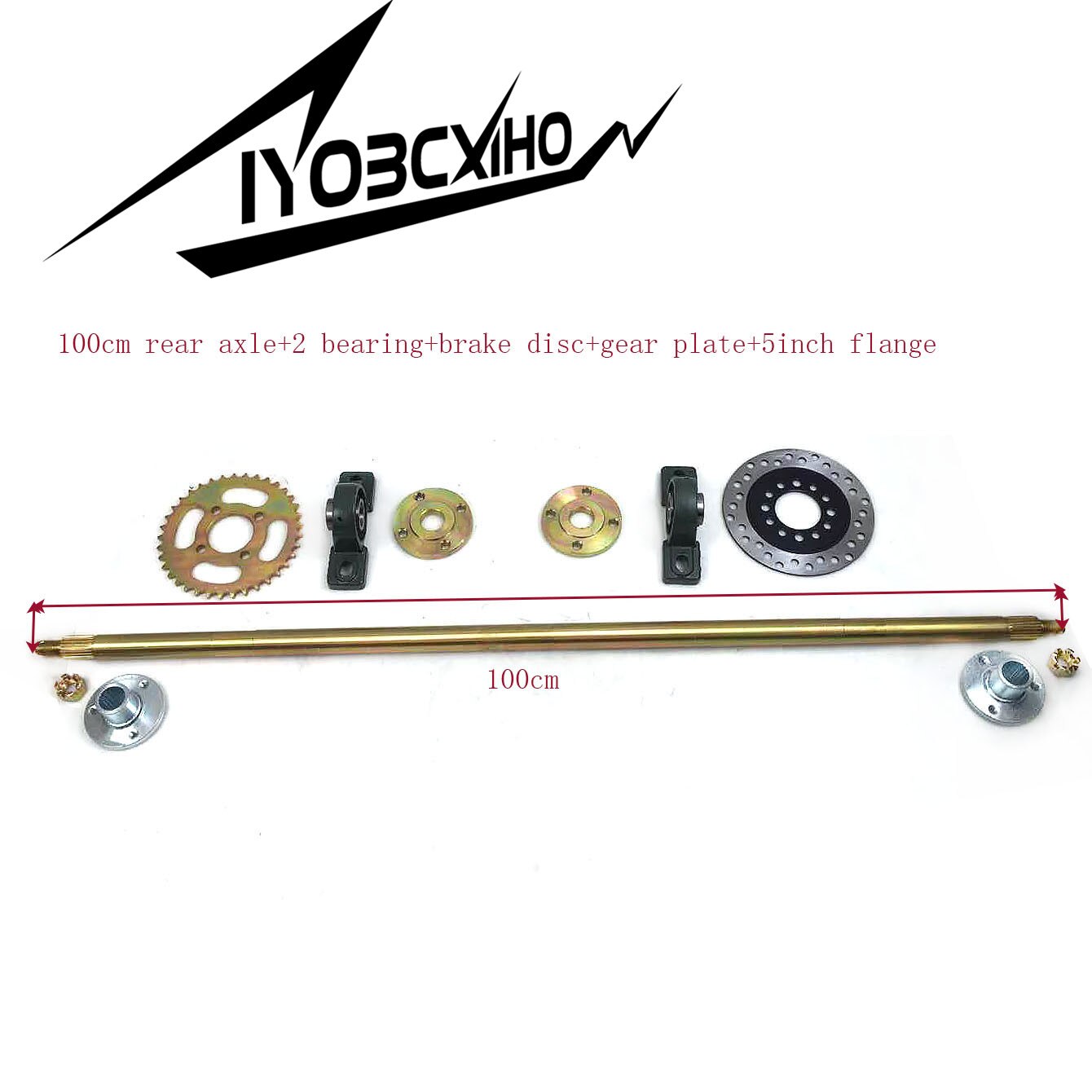 DIY Four Wheel Go-kart&ATV Modified Accessories of 65cm&100cm Rear Axle With Sprocket Disc and Flanges