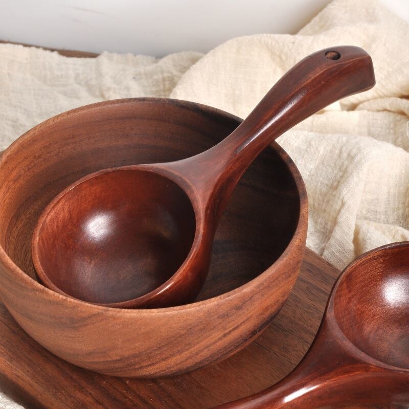 Japanse Stijl Rijst Lepel Houten Lepel Multifunctionele Lange Handvat Rijst Lepel Eten Zaaien Duarable Houten Lepel Keuken Gereedschap
