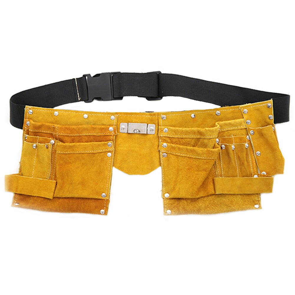 Multi-functional Tool Belt Pouch Leather Bag Pocket Heavy Duty Adjustable For Electrician Carpenter Joiner Men Women Tools Bag