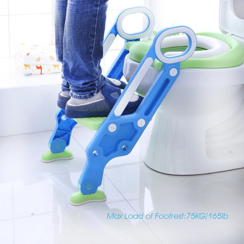 Baby Vouwen Kinderpotje Zuigeling Kids Wc Training Stoel met Verstelbare Ladder Draagbare Urinoir Potje Toiletbril Gemak
