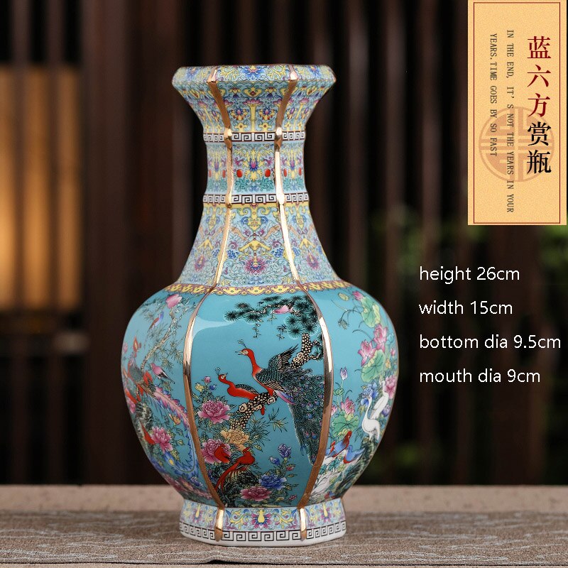 Jingdezhen porcelæn vase veranda ornamenter antik officiel emalje porcelæn antik samling firkantet vase: B