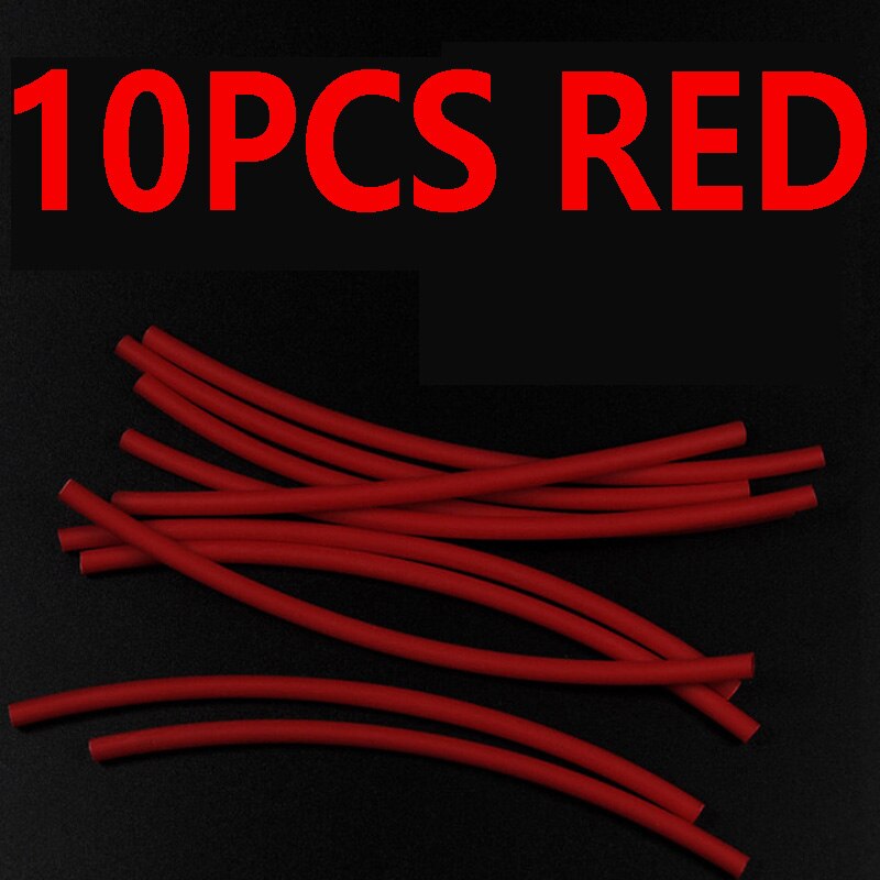 10pcs Carp Fishing Accessories Silicone Rig Tube Heat Shrink Tubes Tubing Heating Shrink Tubing for Carp Chod Rig Fishing Tackle: 10pcs Red