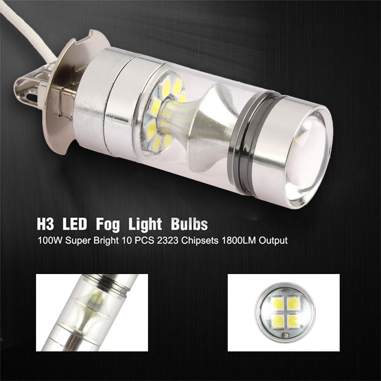 100W H3 Led Mistlamp Rijden Lamp 12/24V Fog Lamp Koplamp 10000LM Wit 6000K Auto koplamp Auto Vervanging Accessoires