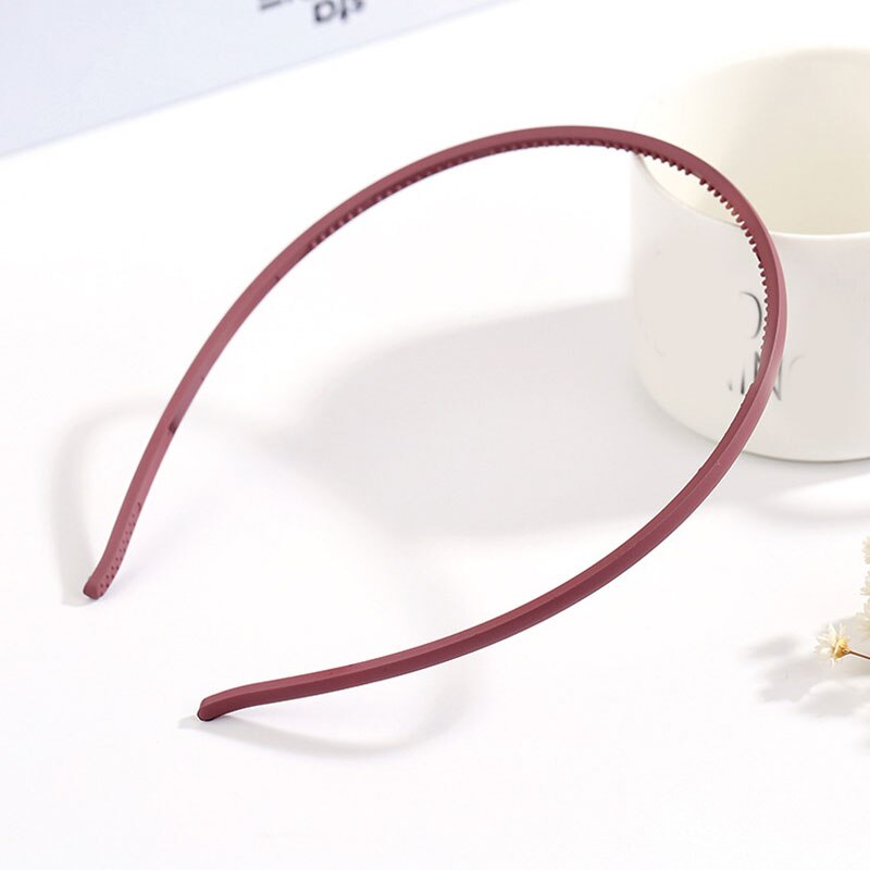 Diademas finas de plástico para niña y mujer, bandanas de resina, accesorios para el cabello esmerilados, accesorios para el cabello, diademas antideslizantes: Rojo