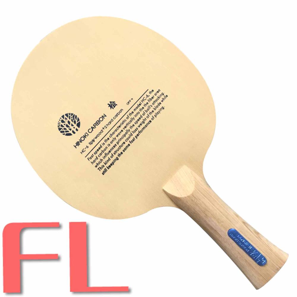 SANWEI HC6S Hinoki hoja de tenis de mesa de carbono/hoja de ping pong/bate de tenis de mesa: shakehand long FL