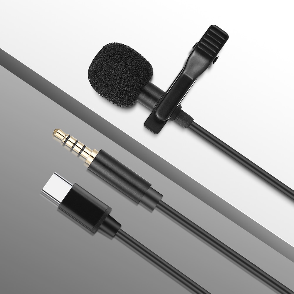 Usb Type C 3.5Mm Mini Draagbare Microfoon Condensator Clip-On Revers Lavalier Microfoon Wired Mikrofo/Microfon Voor telefoon Voor Laptop