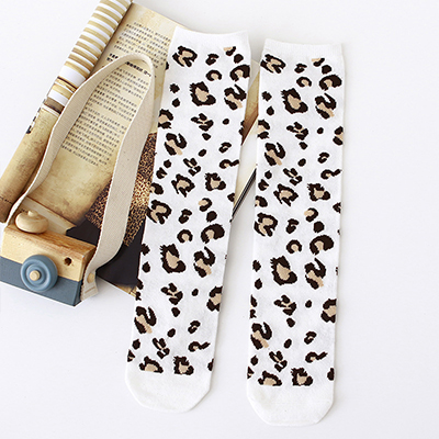 Søde piger strømpebukser børn ensfarvede strømper 3 to 10 år børn bomuldsstrømper piger leopard strømpebukser: 7