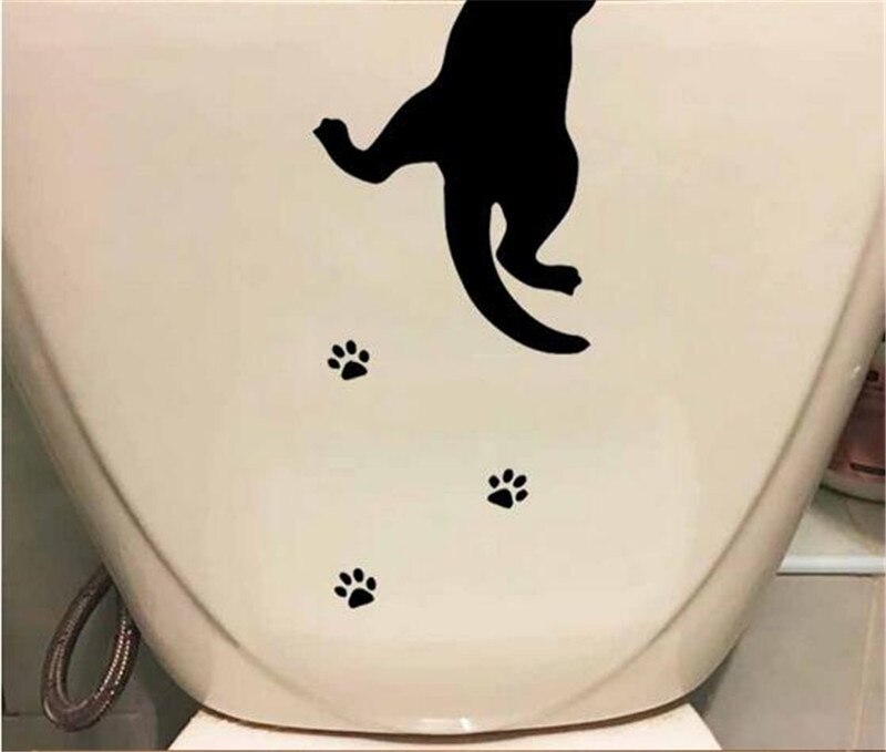 zabawny Kot sypialnia kuchnia strona główna ściana artystyczna naklejki deska klozetowa Deca