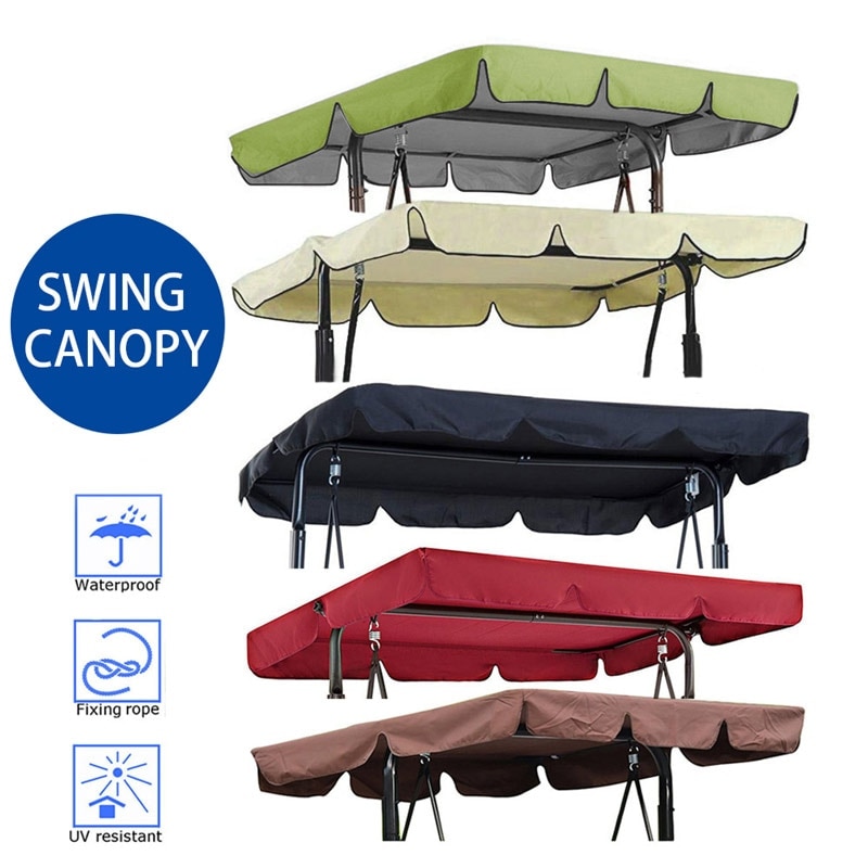 2/3 Seat Garden Swing Chair Canopy Cover Shade Sail Waterproof UV Resistant Outdoor Yard Hammock Tent Swing Top Cover NO Fade