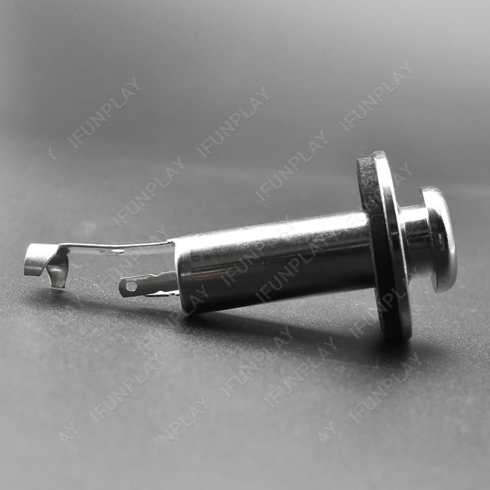 Krom avtagbart jekkdeksel messing 1/4 &quot; 6.35 gitarreim låsestift jack end pin output input jack-kontakt for gitarbass