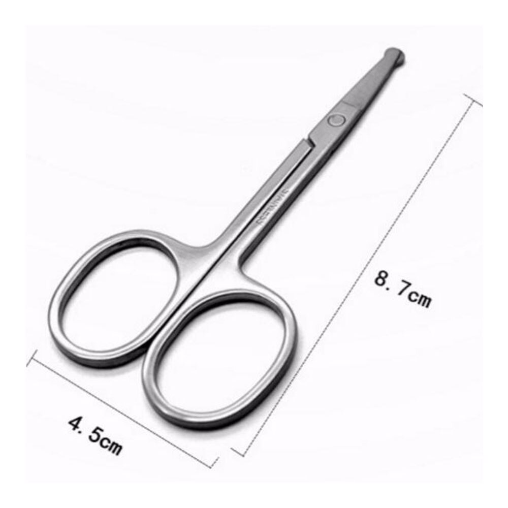 Stainless Steel Beauty Round Head Scissors Makeup Tools Safety Eyebrow Clips Cuts Hair Removal Products Nose Scissors: Stainless