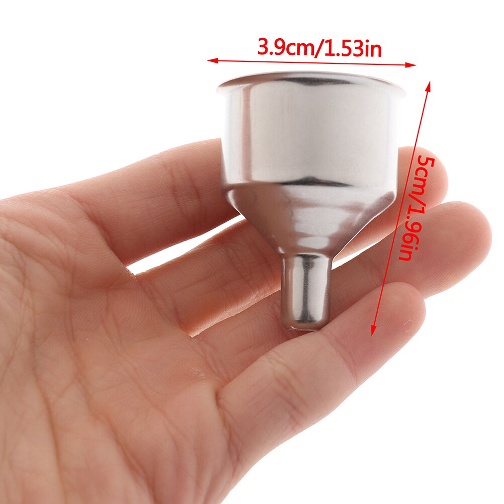 Stainless Steel Mini Spice Herb Perfume Bottle Filler Metal Liquid Flask Funnel