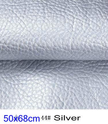 50x68cm Pu Synthetic Leather Material Leather Upholstery Fabric For Car Seat Tissu Simili Cuir Kunstleer Stof Tela Para Mueble: 44 silver