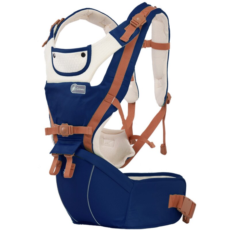 Ergonomische Draagzak Baby Baby Heupdrager Carrier Voorkant Ergonomische Kangoeroe Draagdoek draagdoek voor Baby Reizen: Dark Blue 2