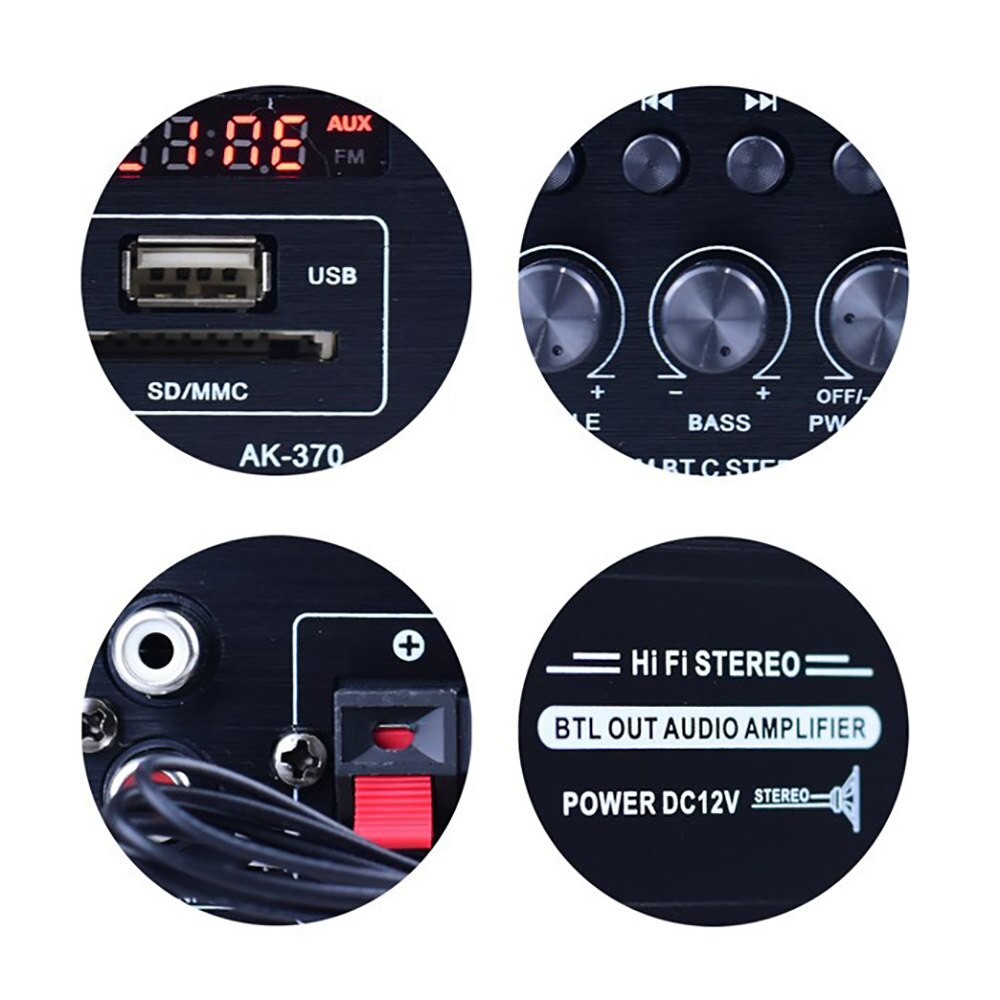 Audio Versterker Bluetooth 5.0 Auto Versterker Amp Sound Speaker Bluetooth Audio Led Versterkers Met Digitale Scherm