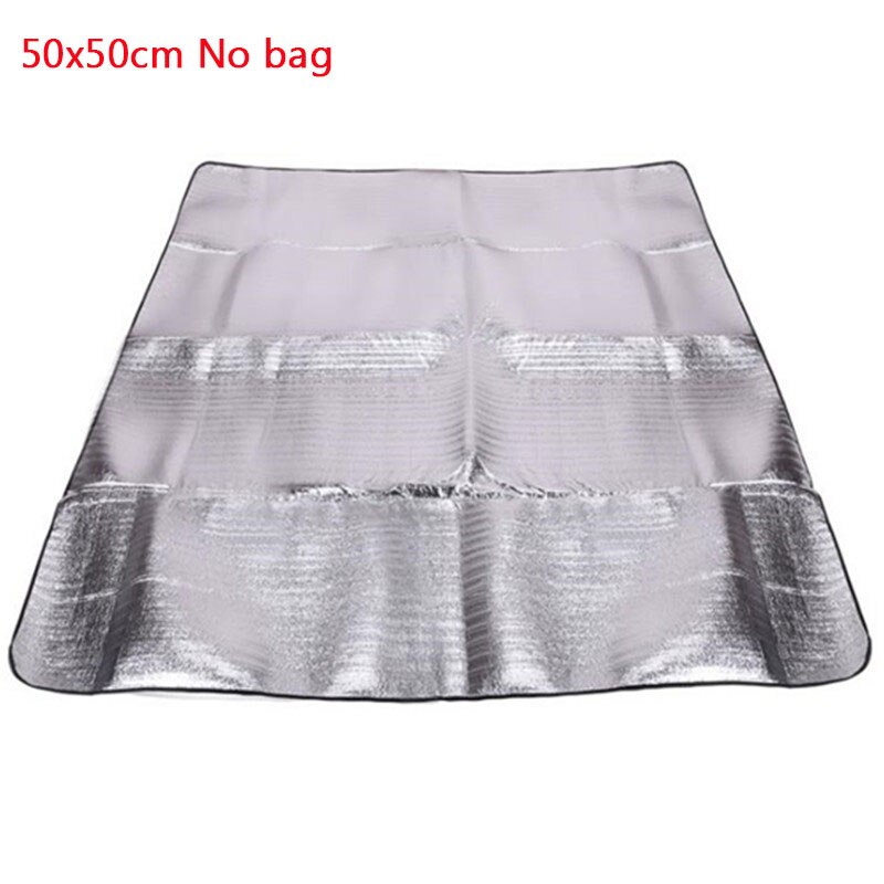 Alfombra impermeable ultraligera portátil para acampar, manta de pícnic plegable para exteriores, carpa, colchón para dormir, estera de suelo de espuma de aluminio: Blanco