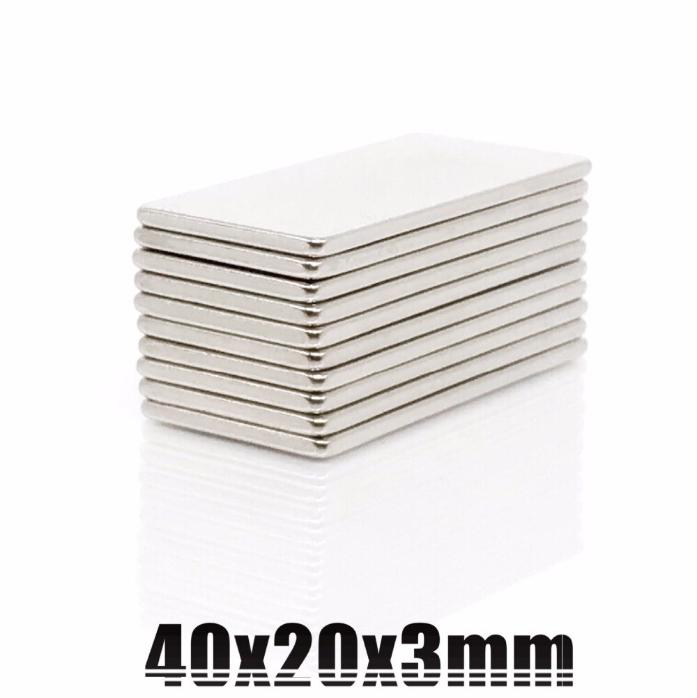 2 stks Magneten 40x20x3 N35 Bulk Super Strong Strip Blokkenbalk Magneten Zeldzame Aarde Neodymium 40 x 20x3mm ndfeb Neodymium 40*20*3