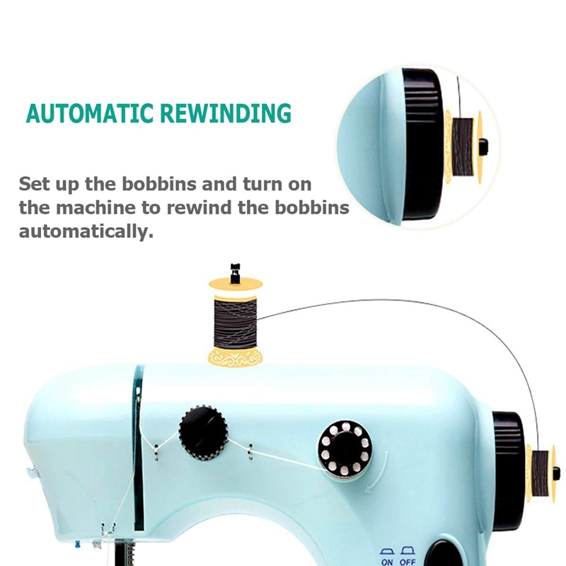 Mini Beginner Naaimachine, 2 Speed Borduurwerk Stiksels Zware Quilten Machine Makkelijk Te Gebruiken, voetpedaal Bediening-Eu Plu