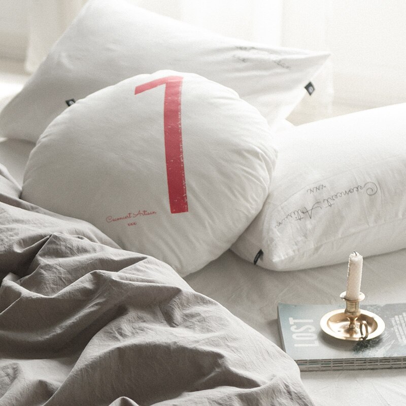 Cotton Numbers Pillow Nordic Back Cushions Neck Support Soft Round Home Office Chair Bedding Pillows Baby Kids Room Decor