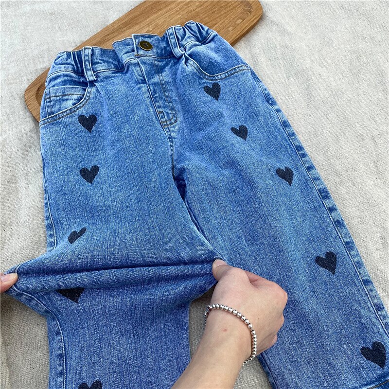 Nuovi Jeans stampati per bambini primavera 2021 per bambini pantaloni in Denim elastico morbido stile coreano pantaloni Casual per bambini