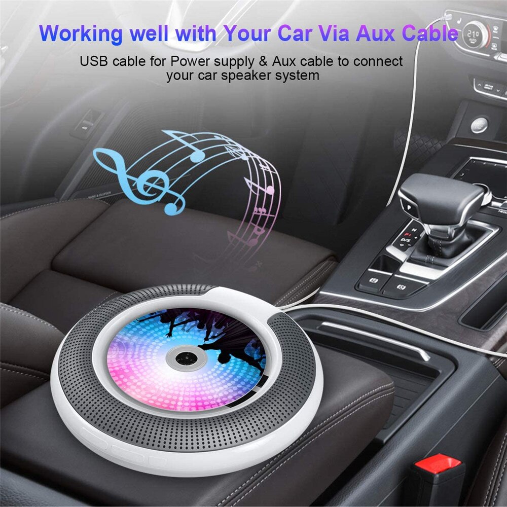 Home Stereo Wall Mounted CD Player With Bluetooth Remote Control Audio FM Radio HiFi Music Built-in Speaker Discman Lecteur CD