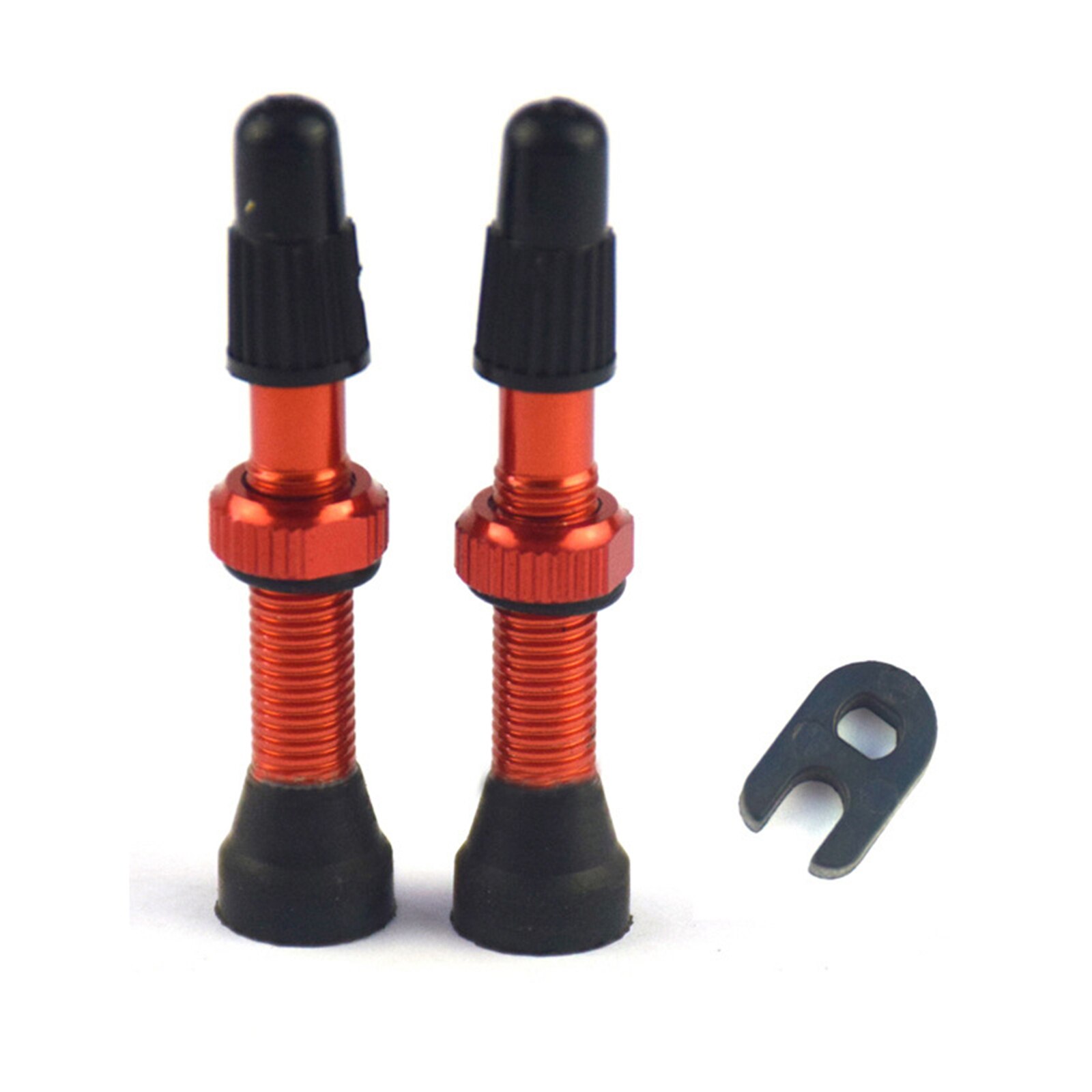 Tubeless Stem Valve Cap Aluminum Alloy 34/46/64mm Bike Accessories 1PC Tubeless Sealant 1Pair For Road MTB Presta Valve: Orange  A15