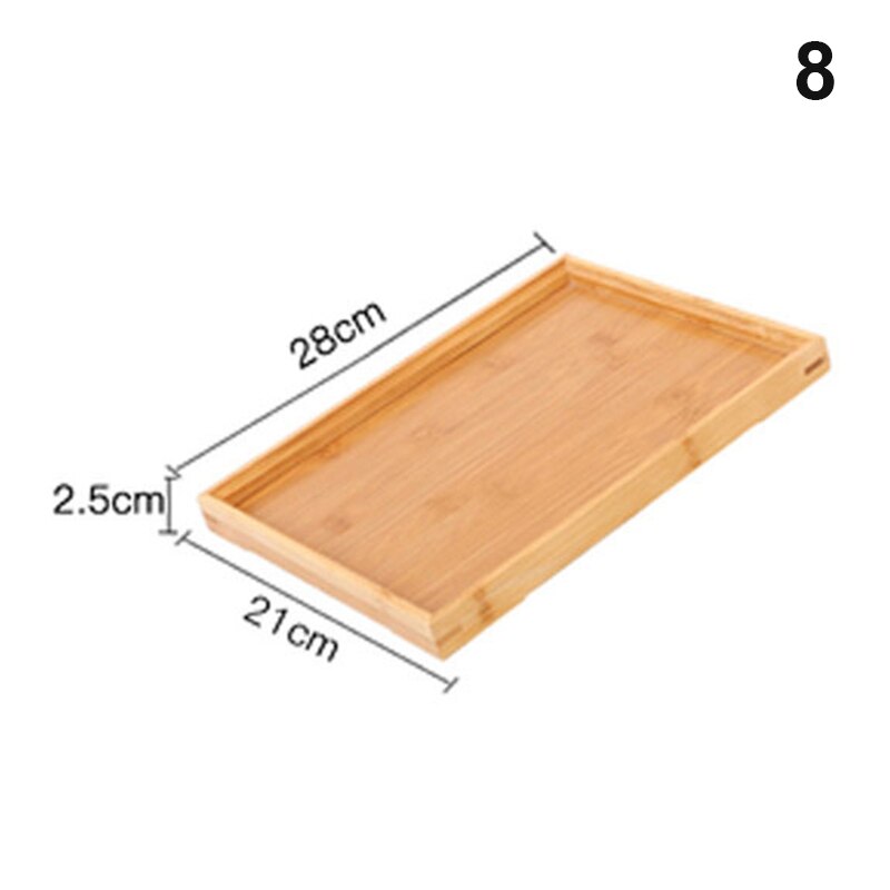 Bamboo Wooden Rectangular Tea Tray Solid Wood Tray Home Dry Tea Tray Kung Fu Tea Cup Tray Wooden Hotel Dinner Plate: 8