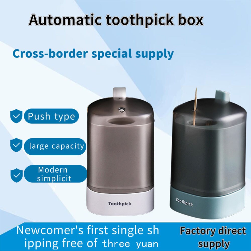 Automatische Tandenstoker Houder 9.5X5.5Cm Automatische Pop Up Tandenstoker Doos Huishoudelijke Tafel Hand Drukken Smart Tandenstoker Dispenser