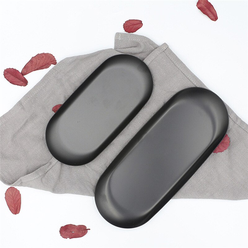 Stainless Steel Storage Tray Gold Silver Oval Fruit Plate Jewelry Display Metal Tray Storage Supplies