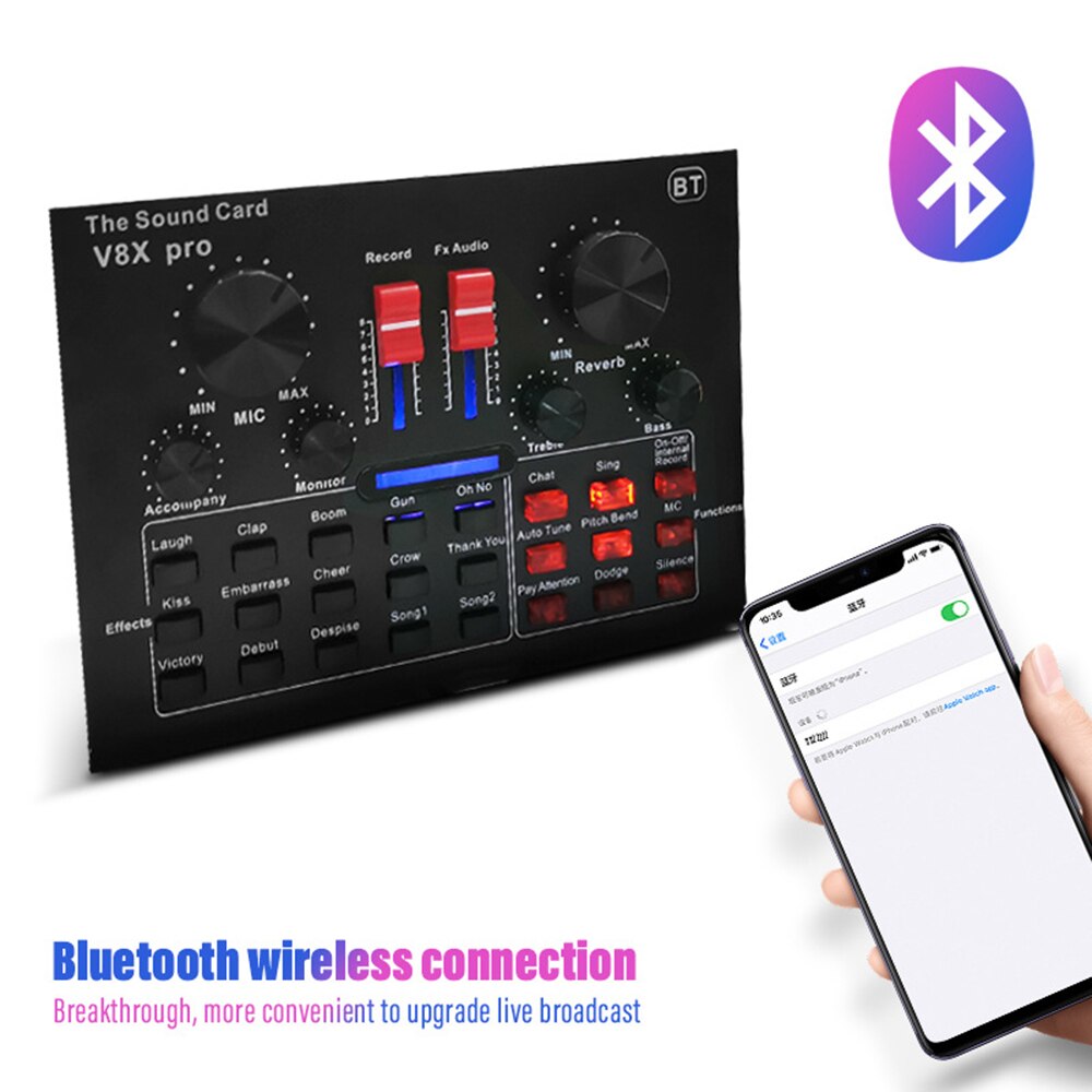 Karaoke microfoon studio  bm 800 condensatormicrofoon bundel opname geluidskaart stemvervormer fantoomvoeding kits voor computer