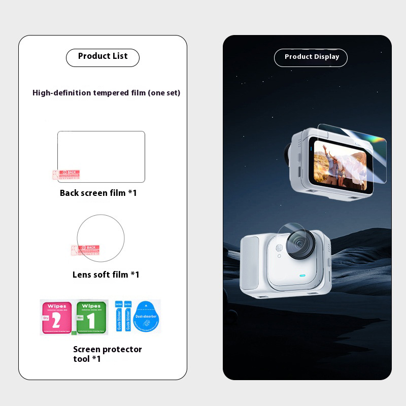 Voor Insta360 GO Ultra 9H Gehard Glas Film anti-kras Draagtas Beschermhoes voor Insta360 GO Ultra Camera accessoires: witte kleur