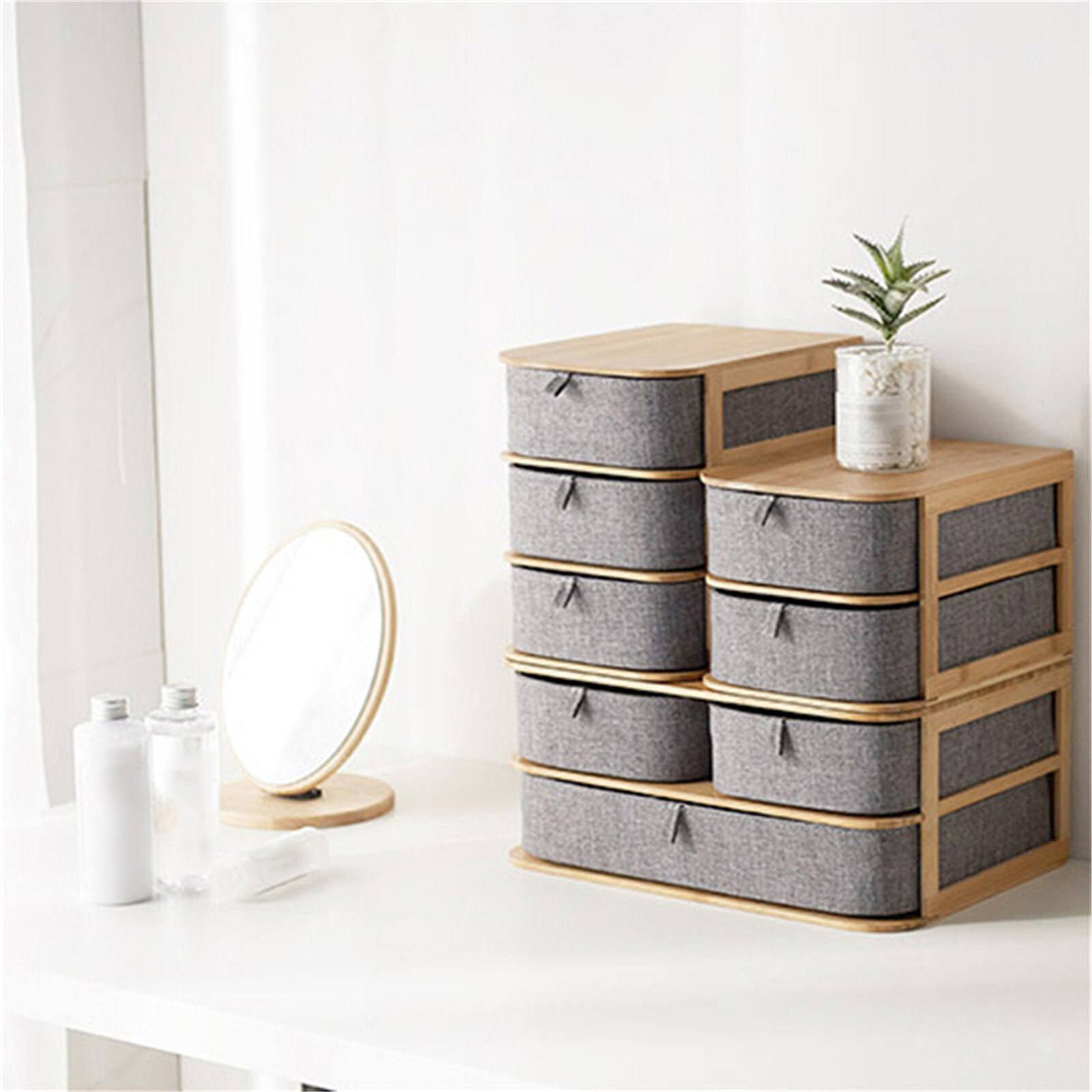 Multi-layers Wooden Organizer Cloth Wardrobe Storage Drawers Underwear Divider Box Clothes Cabinet Closet Case Home