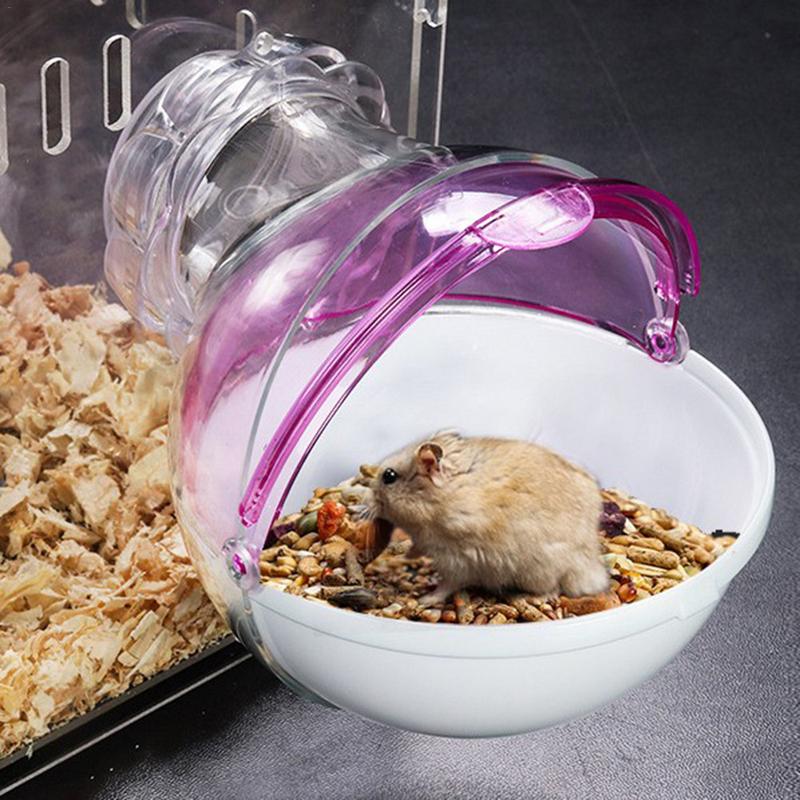 Bur til små kæledyr udvendigt badeværelse med toilet til chinchilla hamster marsvin små dyr badning: Lyserød