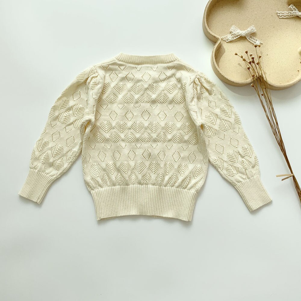 Cárdigan de punto para niñas pequeñas, suéter con agujeros para primavera y verano, AA5778, 2022