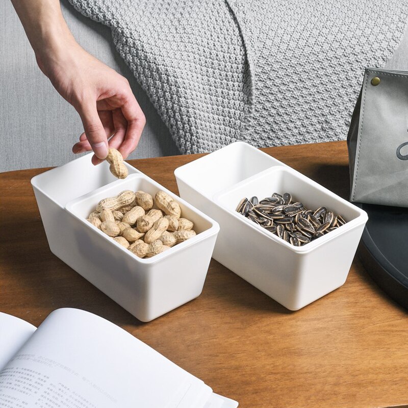 Household Double Layer Fruit Nut Snack Storage Box Japanese Home Multi Functional Box Home Storage Organizer In Stock