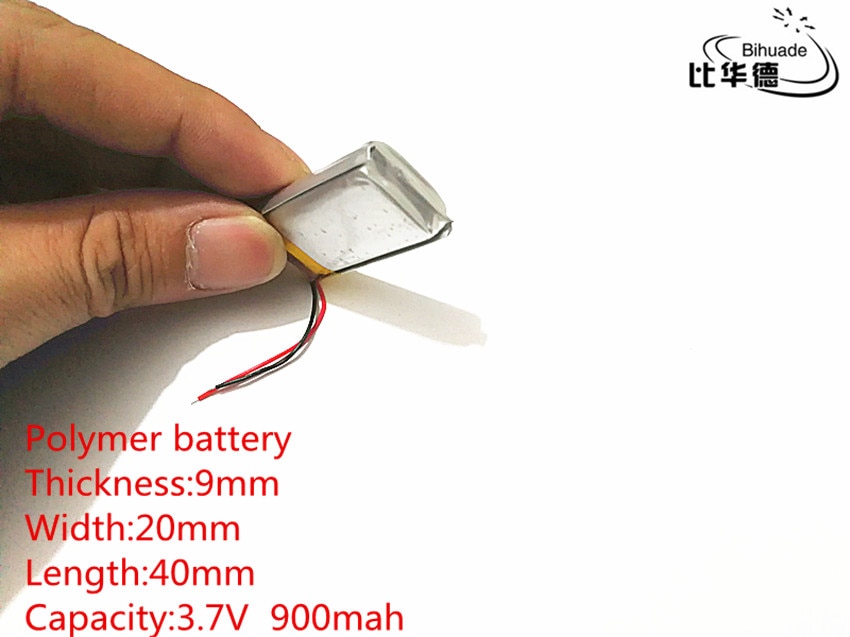 1pcs 3.7V 900mAh 902040 Lithium Polymer Li-Po li ion Rechargeable Battery cells For Mp3 MP4 MP5 GPS PSP mobile bluetooth